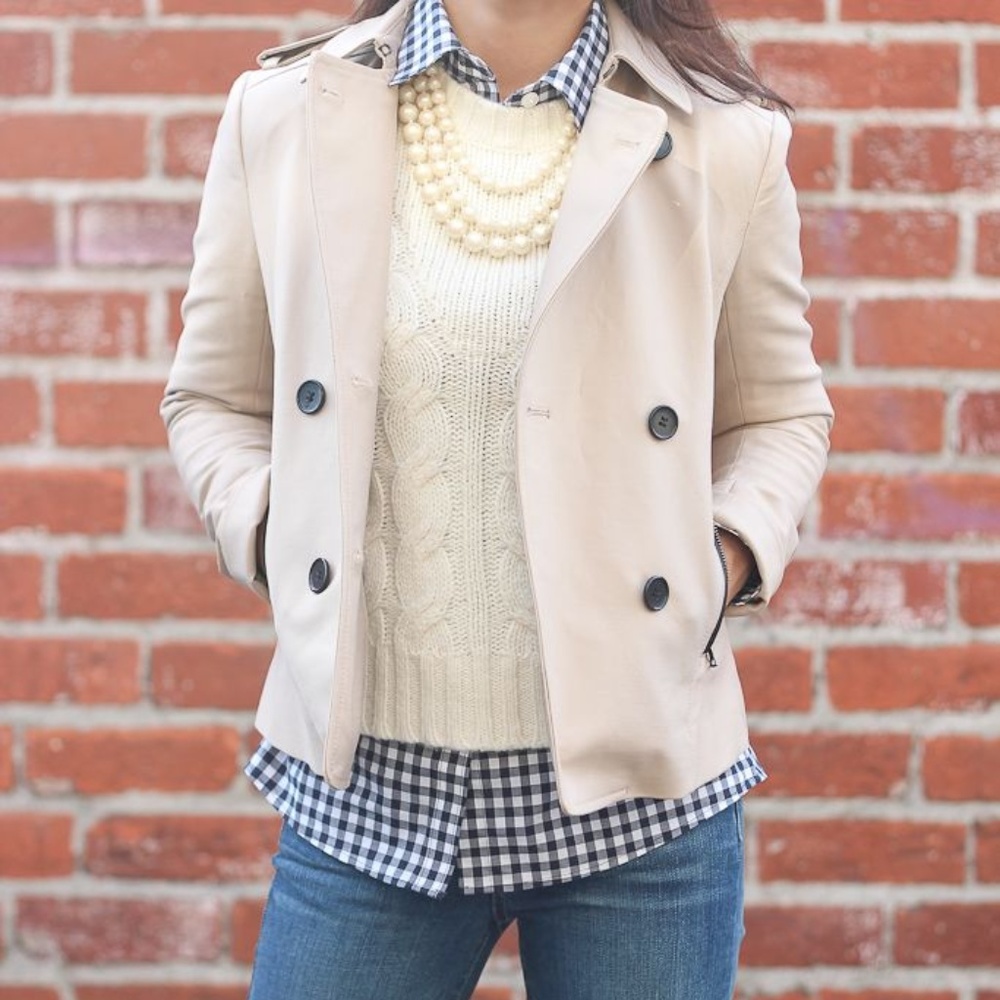 Ann Taylor Cropped Cable Knit Sweater